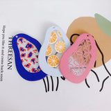 6PCS Abstract Painting Pendant Acrylic Necklace Earring Lemon Slice