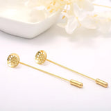 6PCS 12MM Flower Pins 14K Brass Jewelry Making Findings