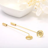 6PCS 12MM Flower Pins 14K Brass Jewelry Making Findings