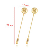 6PCS 12MM Flower Pins 14K Brass Jewelry Making Findings