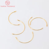 6PCS Plated Brass Semicircle Bracelet DIY Jewelry Making Findings