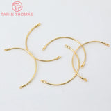 6PCS Plated Brass Semicircle Bracelet DIY Jewelry Making Findings