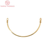 6PCS Plated Brass Semicircle Bracelet DIY Jewelry Making Findings