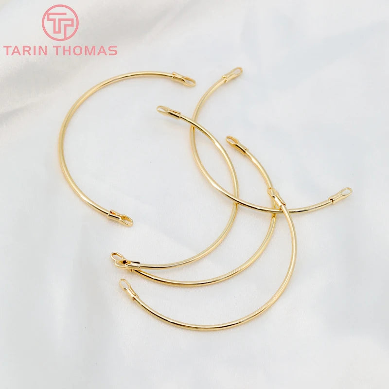 6PCS Plated Brass Semicircle Bracelet DIY Jewelry Making Findings