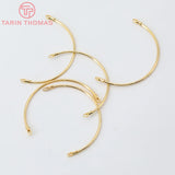 6PCS Plated Brass Semicircle Bracelet DIY Jewelry Making Findings