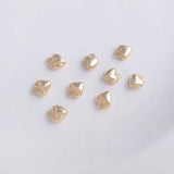 6PCS 7mm Peach Heart Pendant Jewelry DIY Material Bracelet Chain Earrings Love