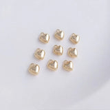 6PCS 7mm Peach Heart Pendant Jewelry DIY Material Bracelet Chain Earrings Love