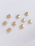 6PCS 7mm Peach Heart Pendant Jewelry DIY Material Bracelet Chain Earrings Love