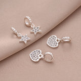 6PCS Plated Star Love Pendant for DIY Jewelry Making