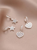6PCS Plated Star Love Pendant for DIY Jewelry Making