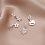 6PCS Plated Star Love Pendant for DIY Jewelry Making