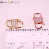6PCS Lock Shape Metal Clasp Micro Pave CZ Clasp Component