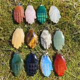 6PCS Crystal Quartz Necklace Pendants Natural Stone Healing Jewelry