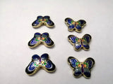 6Pcs Hand-Painted Cloisonne Butterfly Pendant