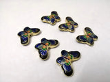 6Pcs Hand-Painted Cloisonne Butterfly Pendant