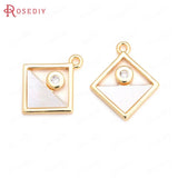 6PCS Champagne Brass and Shell Charms Pendants Jewelry Making Diy