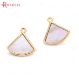6PCS Champagne Brass and Shell Charms Pendants Jewelry Making Diy