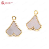 6PCS Champagne Brass and Shell Charms Pendants Jewelry Making Diy