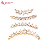 6PCS Champagne Brass Heart Round Connect Necklace Charms Pendants