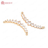 6PCS Champagne Brass Heart Round Connect Necklace Charms Pendants