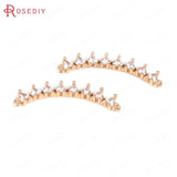 6PCS Champagne Brass Heart Round Connect Necklace Charms Pendants