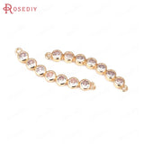 6PCS Champagne Brass Heart Round Connect Necklace Charms Pendants