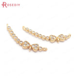 6PCS Champagne Brass Zircon Drop/Bow-knot Charms DIY Accessories