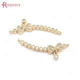 6PCS Champagne Brass Zircon Drop/Bow-knot Charms DIY Accessories