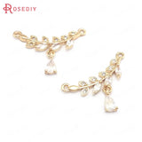 6PCS Champagne Brass Zircon Drop/Bow-knot Charms DIY Accessories