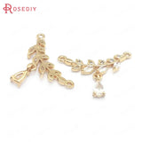 6PCS Champagne Brass Zircon Drop/Bow-knot Charms DIY Accessories