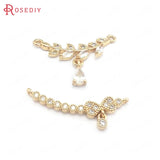 6PCS Champagne Brass Zircon Drop/Bow-knot Charms DIY Accessories