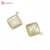 6PCS Champagne Brass Shell Charms Pendants