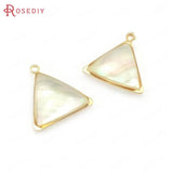 6PCS Champagne Brass Shell Charms Pendants