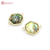 6PCS Champagne Brass Shell Charms Pendants