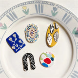 6PCS Ins Special Shaped Flower Block Polka Dot Embossed Acrylic Pendant