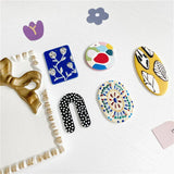6PCS Ins Special Shaped Flower Block Polka Dot Embossed Acrylic Pendant