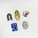 6PCS Ins Special Shaped Flower Block Polka Dot Embossed Acrylic Pendant