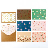 6PCS DIY Flower Greeting Cards Postcards Wedding Invitation Birthday Envelope