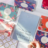 6PCS DIY Flower Greeting Cards Postcards Wedding Invitation Birthday Envelope