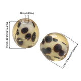 6PCS/LOT Amber Spot Lampwork Glass Beads For DIY Jewelry Making