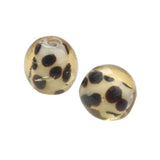 6PCS/LOT Amber Spot Lampwork Glass Beads For DIY Jewelry Making