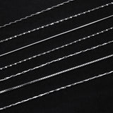 6PCS S925 Silver Chain Pendant Necklace Women Choker Bold Clavicle Chain