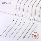 6PCS S925 Silver Chain Pendant Necklace Women Choker Bold Clavicle Chain