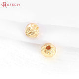 6PCS Matte Color Brass Round Cylinder Flower Bracelets Spacer Beads