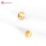 6PCS Matte Color Brass Round Cylinder Flower Bracelets Spacer Beads