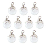 6PCS Mini Clear Glass Globe Ball Charms DIY Necklace Accessories