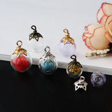 6PCS Mini Clear Glass Globe Ball Charms DIY Necklace Accessories