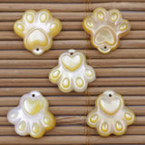 6PCS Mini Shell cat's claw Natural Mother of Pearl Yellow 12mm