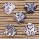 6PCS Mini Shell cat's claw Natural Mother of Pearl Yellow 12mm