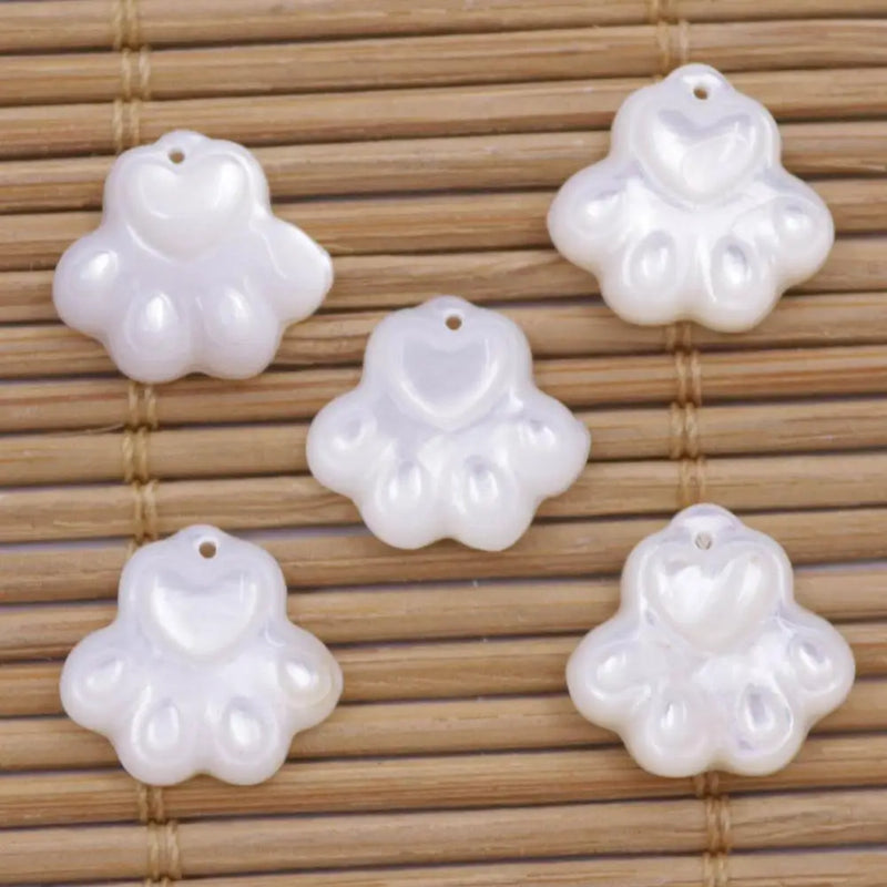 6PCS Mini Shell cat's claw Natural Mother of Pearl Yellow 12mm